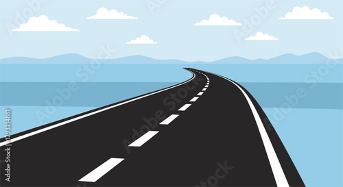 Endless highway journey with open road and blue sky horizon