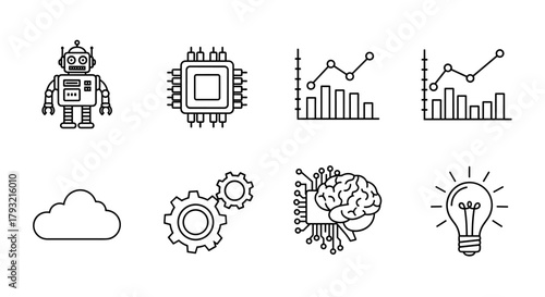 Linear icons: robotics, ai, and tech innovations