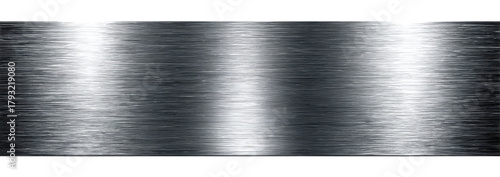 Polished metallic plate with brushed texture