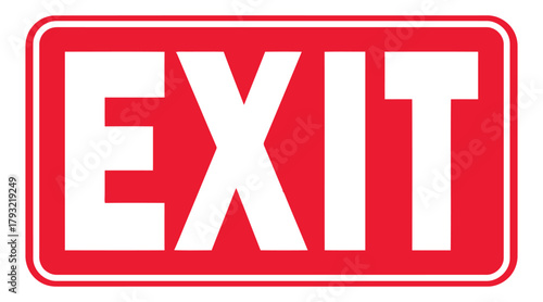 A clear red exit sign indicates a way out of the building.