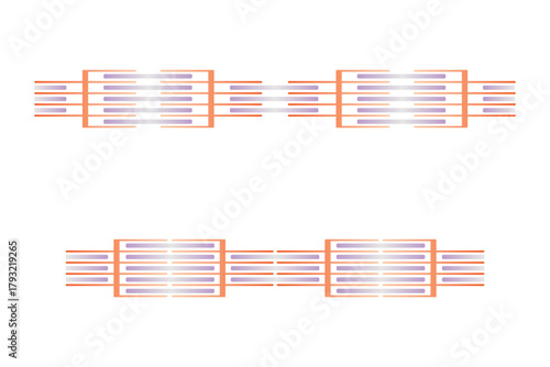 Relaxed and Contracted Muscular Sarcomere Science Design. Vector Illustration.