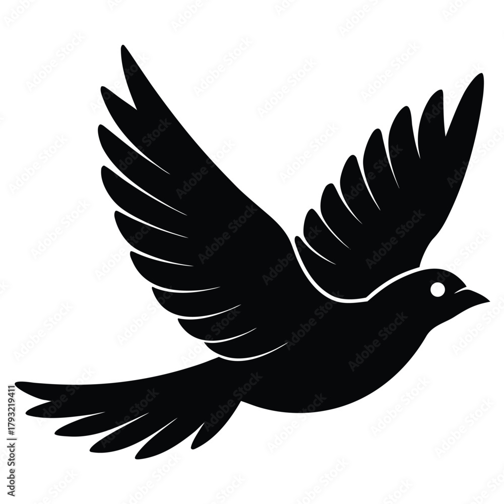 Obraz premium flying bird on white