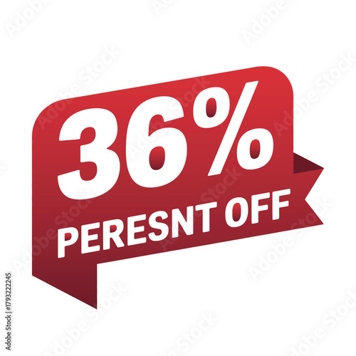 A red ribbon banner displays "36% PRESENT OFF" in white text.