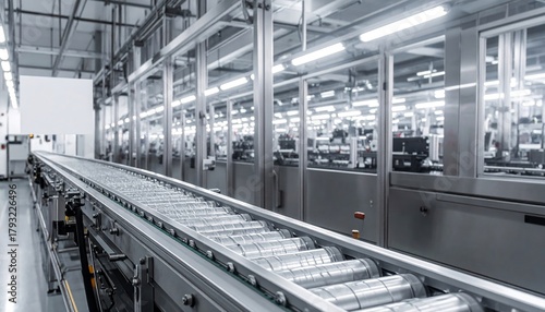 Automated production line in modern factory