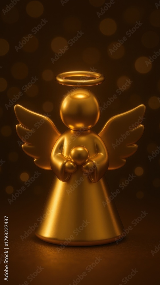 Fototapeta premium Golden angel figurine wallpaper for mobile