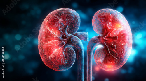 Kidney organ disease concept  impaired kidney function, World Kidney Day awareness.
