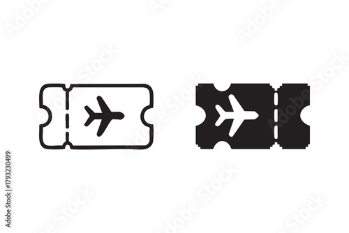 Vector Travel ticket different style icon