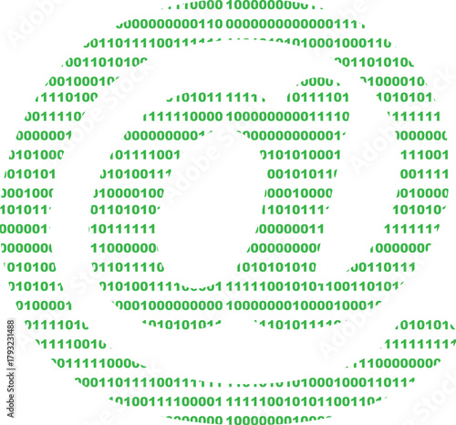 vector illustration at arroba symbol email designed with binary code system numbers