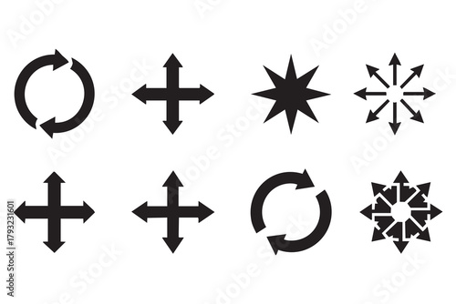 Vector Arrow pointing outward vector icons set