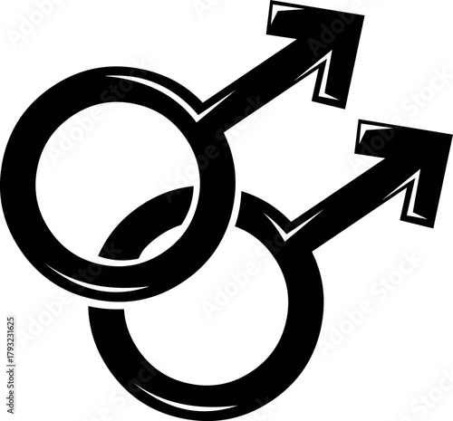 vector illustration black and white homosexual symbol