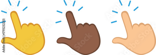 vector illustration different colors hands touchscreen concept