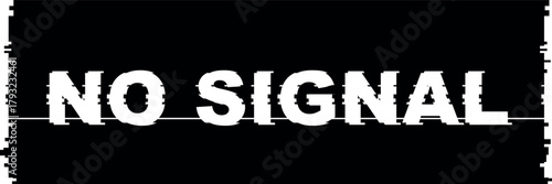 vector illustration black and white no signal text