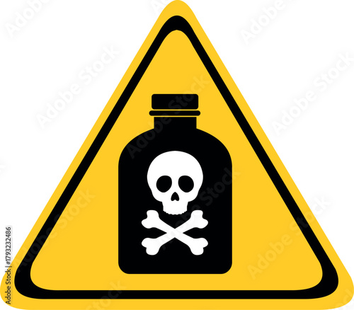 vector illustration warning death alert poison bottle signage