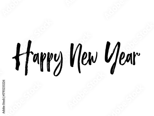 Brush Stroke Happy New Year Lettering Poster