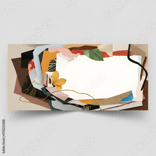 Colorful paper collage with blank space for custom design  