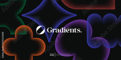 Modern geometric presentation template with big simple shapes. Minimal vector banner.