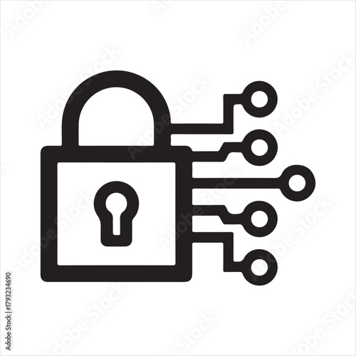 Digital padlock icon representing cybersecurity data protection and network security concepts