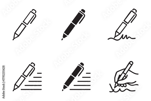 Vector Pen, write icon. line and glyph version, Signature pen outline and filled vector sign. linear and full pictogram. Symbol, logo