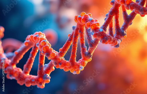 A DNA helix with chromosomes