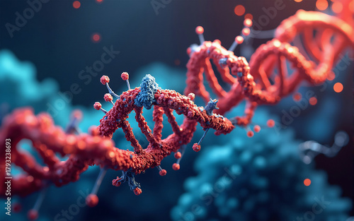 A DNA helix with chromosomes
