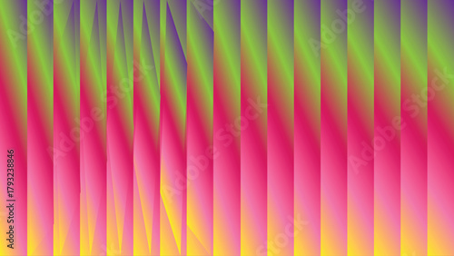 Abstract vertical rainbow stripes with bright yellow, pink, and green accents on smooth background


