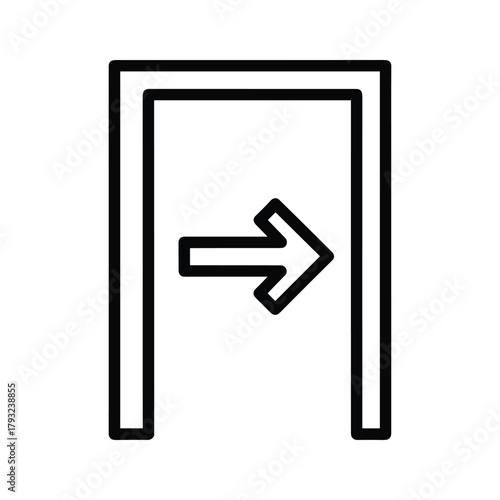 Door with arrow pointing right