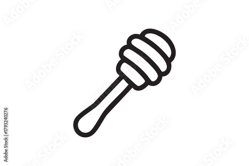 Vector Honey dipper line and solid icon pack outline different style. Symbol, logo