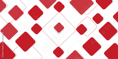 White background with abstract red grey square decoration.EPS.10