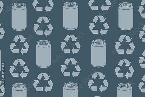 Recycling can and symbol seamless eco-friendly pattern