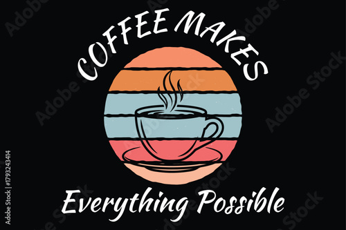 vector illustration of coffee t shirt design