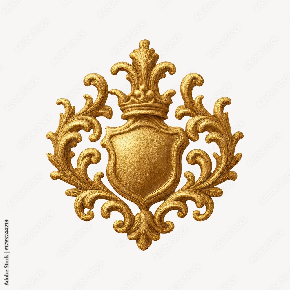 Fototapeta premium Elegant golden crest emblem