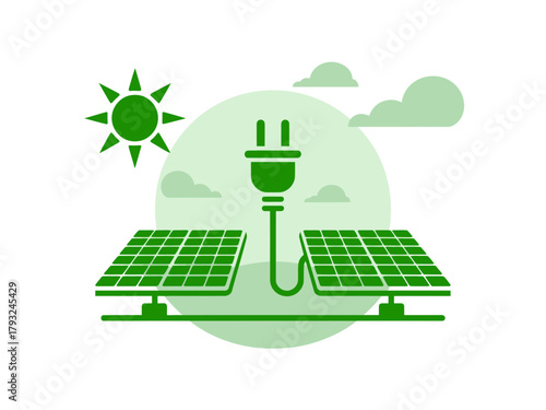 Solar panels convert sunlight into electricity, powering the grid with clean energy.