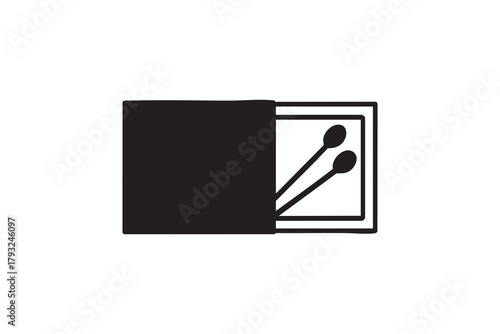 Vector Matchbox line and solid icon pack outline different style. Symbol, logo