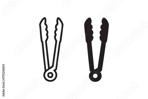 Vector Bacon slices line and solid icon pack outline different style. Symbol, logo