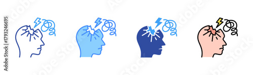 Mental Disorder Icon, Multi Styles Icon Set