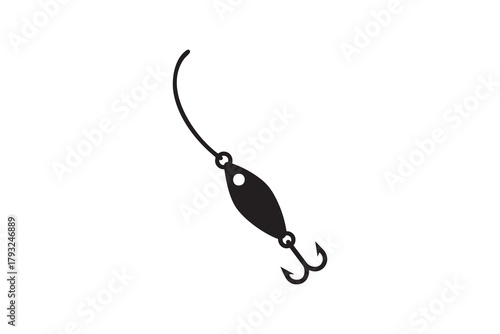 Vector Fishing lures line and solid icon pack outline different style. Symbol, logo
