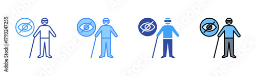 Blindness Icon, Multi Styles Icon Set