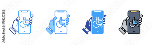 Assistive Technology Icon, Multi Styles Icon Set