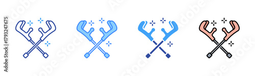 Crutches Icon, Multi Styles Icon Set