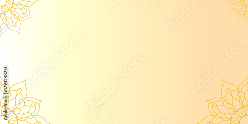 Intricate beautiful liner mandala designs adorn the corners of a  gradient light background. Islam, arabic, Indian, ottoman motifs