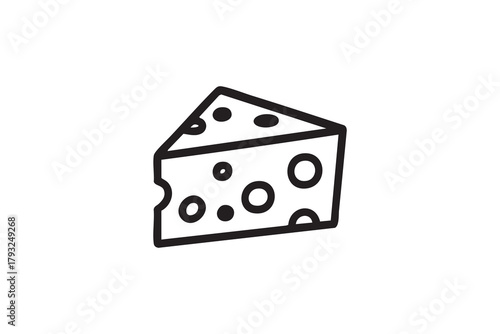 Vector Cheese wedge line and solid icon outline different style. Symbol, logo