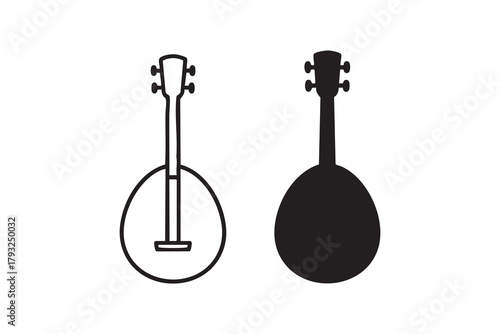 Vector Domra vector icon in line and solid style. Symbol, logo