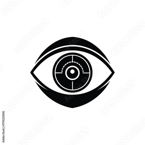 Eye with Target or Crosshair Security and Surveillance Icon