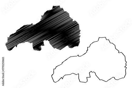 Borden island (Canada, North America, Canadian Arctic Archipelago) map vector illustration, scribble sketch Borden map