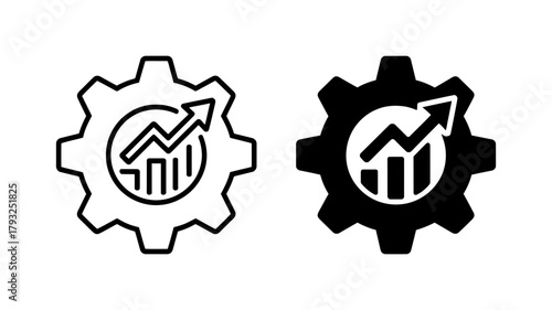 Vector art of Gear with growth chart