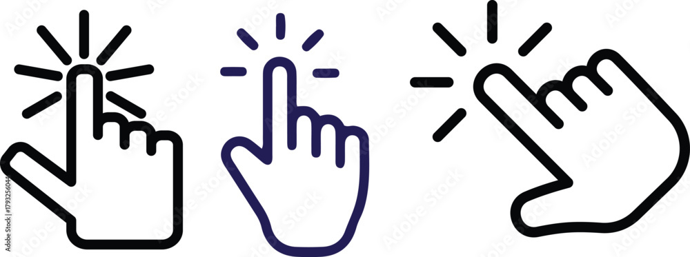 Fototapeta premium Mouse cursor click. Computer mouse click cursor icon set Computer mouse click cursor gray arrow icons set and loading icons. Cursor icon. Mouse click cursor collection. Computer mouse click cursor.