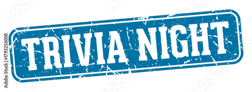 trivia night rectangular sign. trivia night stamp
