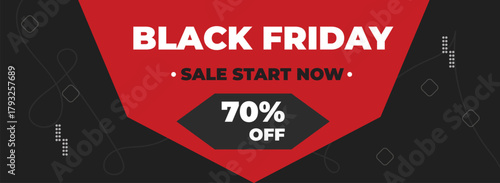 Black Friday special offer, discount banner Vector illustration.