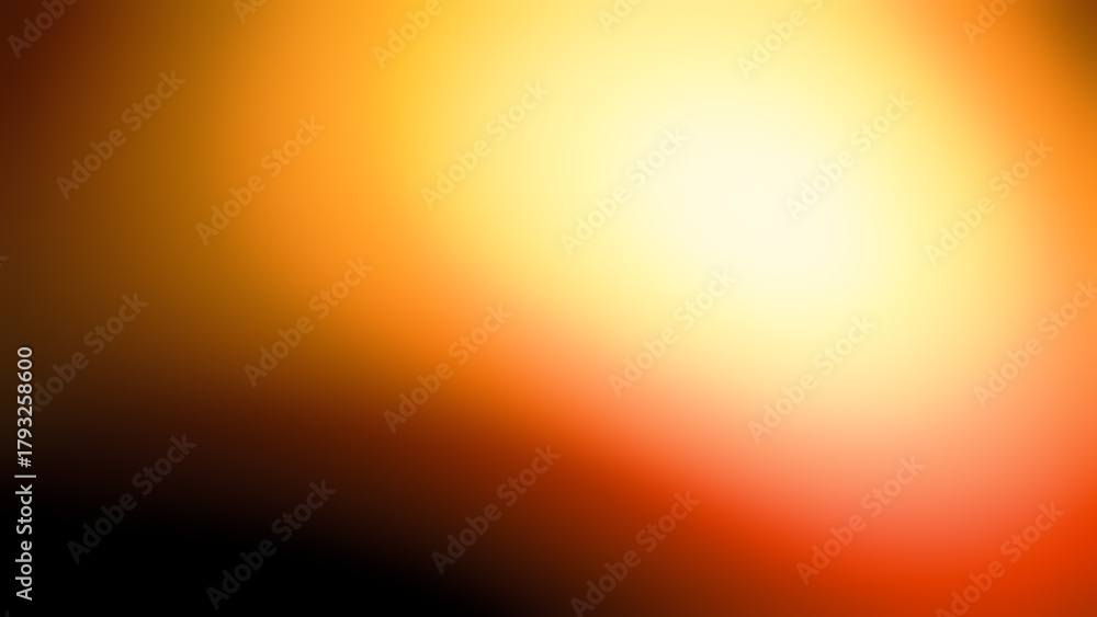 Naklejka premium Vibrant warm gradient background with glowing orange, yellow and red blur light effect.