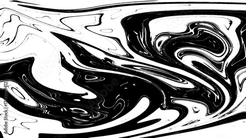 Black and White Abstract Liquid Design. 